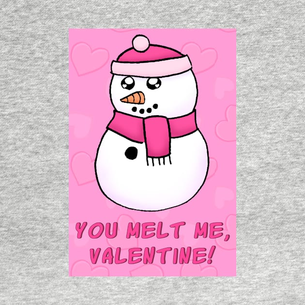 Cute Cartoon Snow Man Valentine's Day Card by dogbone42